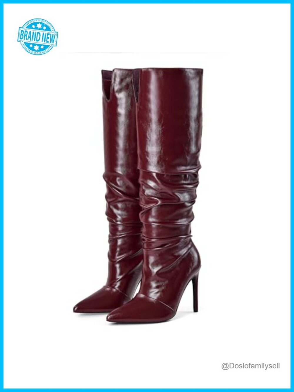 Knee High Stiletto Heel Pointed Toe Boots Women's Slip-On Boot